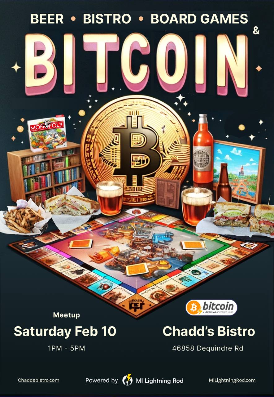 Bitcoin Beer and Board Games MI Lightning Rod